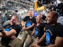 SpaceX Crew-1 astronauts (L – R) Michael Hopkins, KF5LJG; Soichi Noguchi, KD5TVP; Shannon Walker, KD5DXB, and Victor Glover, KI5BKC. [Photo courtesy of NASA]